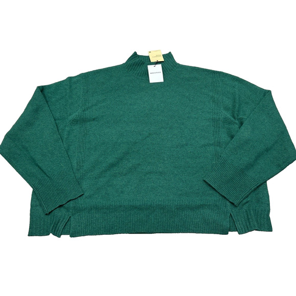 Whistles Womens Size XL Green Ferne Wool Funnel Neck Jumper Sweater NWT - Picture 1 of 9